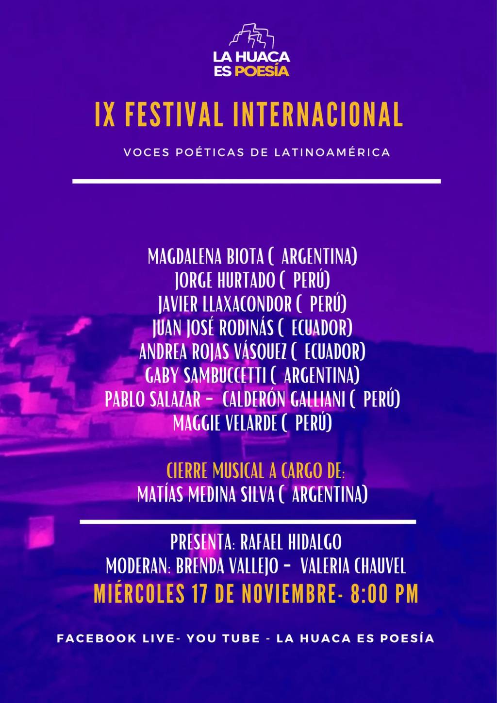 La Huaca es Poesía – IX Festival&nbsp;Internacional